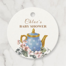 Vintage Wildblommes Tekanna Baby Shower Gåvor Etiketter