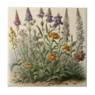 Vintage Wildblommor Kakelplatta
