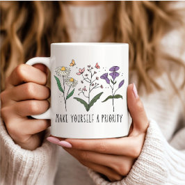 Vintage Wildblommor Self kärlek Kaffemugg