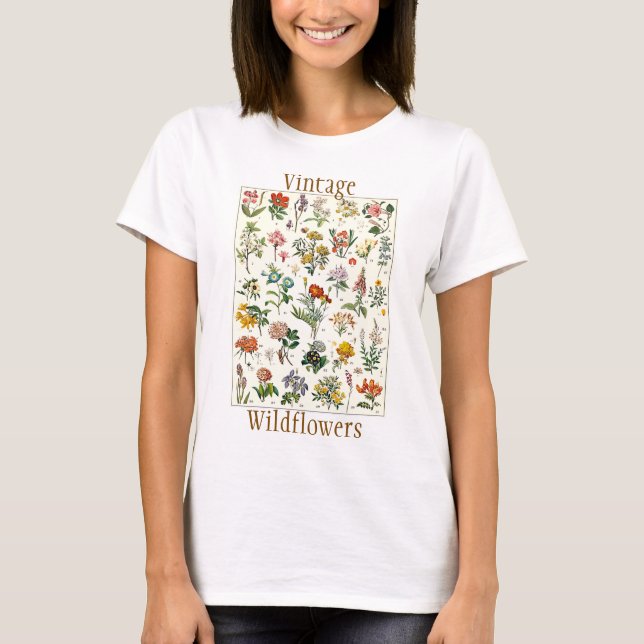 Vintage Wildblommtee T Shirt (Framsida)