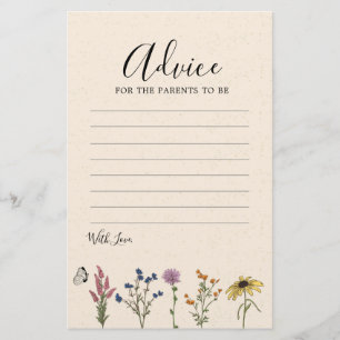 Vintage Wildblomsterbabyvykort