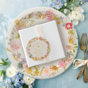 Vintage Wildflower Baby Shower Gåvor Etiketter