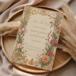 Vintage Wildflower Botanisk Spara Datumet