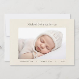 Vintage Wildflower Photo Birth Announcement Inbjudningar