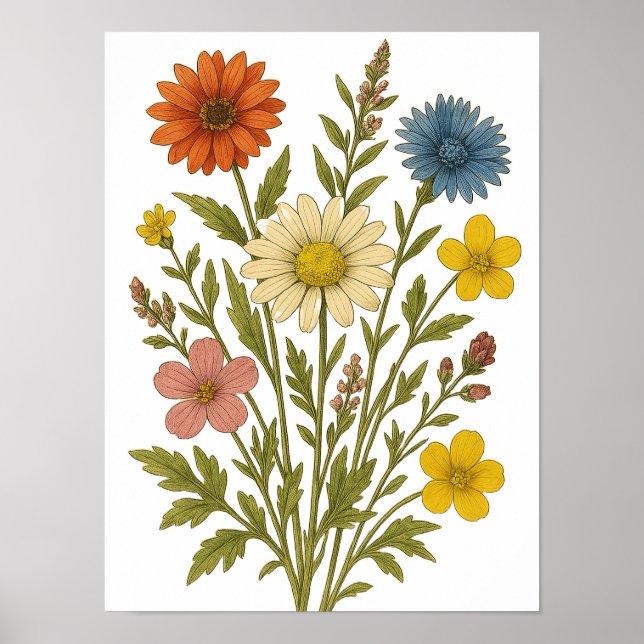 Vintage Wildflower Poster (Framsidan)