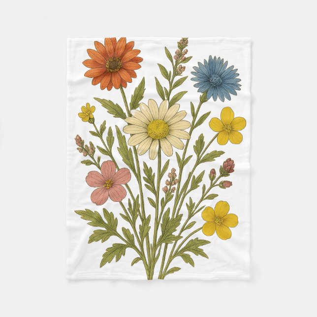 Vintage wildflowers fleecefilt (Framsidan)