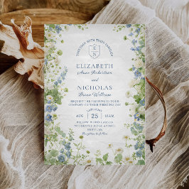 Vintage Wildflowers Garden Wedding Invitation Inbjudningar