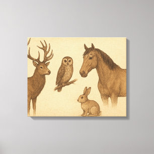 Vintage Wildlife & Animal Art Canvastryck