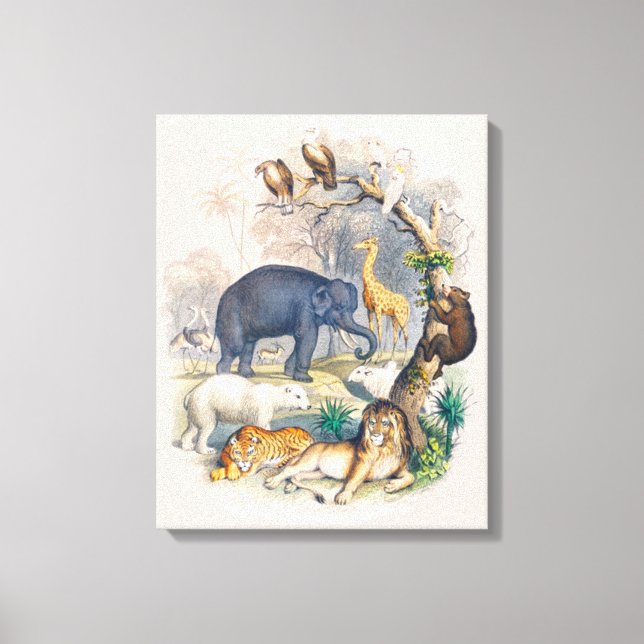 Vintage Wildlife in Nature Art Canvastryck (Framsida)