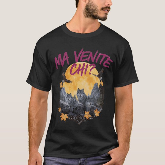Vintage Wildlife "MA VENITE CHI?" Grafisk T-Shirt (Framsida)