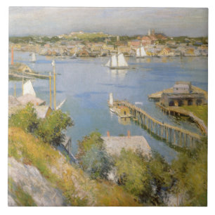 Vintage Willard Metcalf Gloucester Harbour Kakelplatta