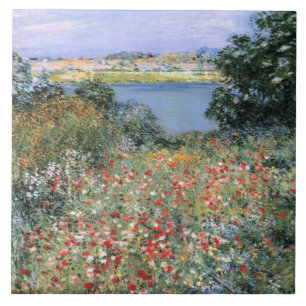 Vintage Willard Metcalf Poppy Garden Kakelplatta