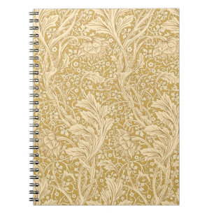 Vintage William Morris Arcadia Guld Sömlös Anteckningsbok