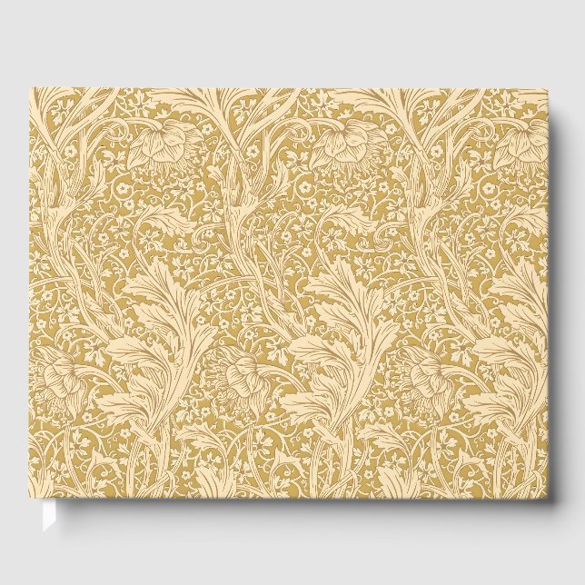 Vintage William Morris Arcadia Guld Sömlös Gästböcker (Framsida)