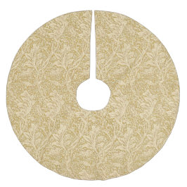 Vintage William Morris Arcadia Guld Sömlös Julgransmatta Borstad Polyester