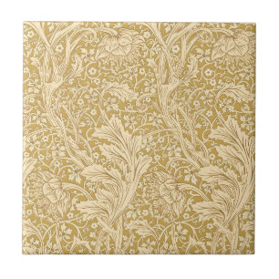 Vintage William Morris Arcadia Guld Sömlös Kakelplatta