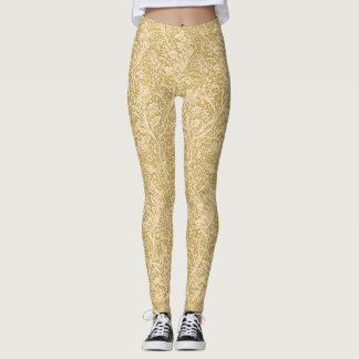 Vintage William Morris Arcadia Guld Sömlös Leggings