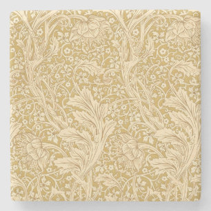 Vintage William Morris Arcadia Guld Sömlös Stenunderlägg