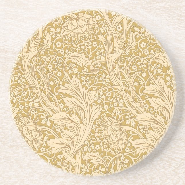 Vintage William Morris Arcadia Guld Sömlös Underlägg (Framsidan)