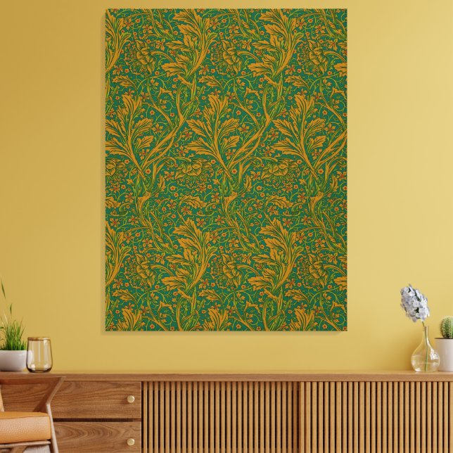 Vintage William Morris Arcadia Helt sömlös Canvastryck (Insitu (Vardagsrum))