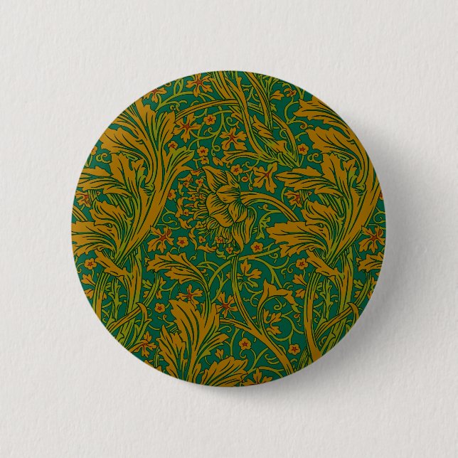 Vintage William Morris Arcadia Helt sömlös Knapp (Framsida)