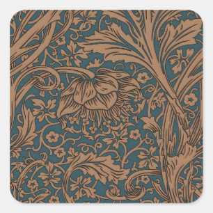 Vintage William Morris Arcadia Sömlös mönsterdesig Fyrkantigt Klistermärke