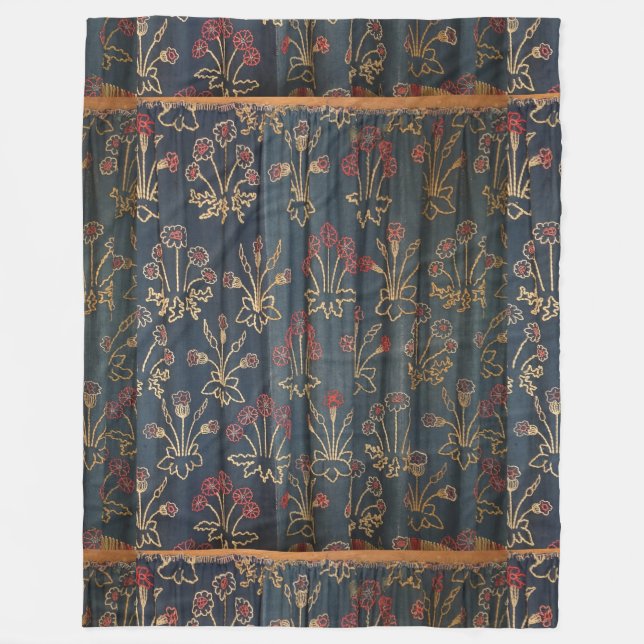 Vintage William Morris Blommigt Daisy Mönster Fleecefilt (Framsidan)