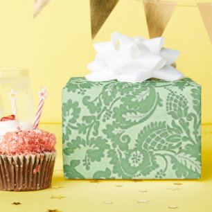 Vintage William Morris Blommönster Grönt Presentpapper