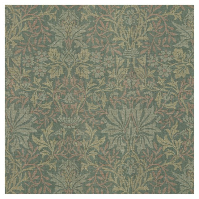 Vintage William Morris Blomsterträdgård Mönster Tyg (Närbild)