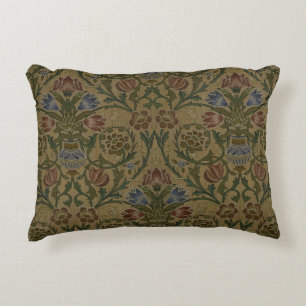 Vintage William Morris-broderi blomster Mönster Prydnadskudde