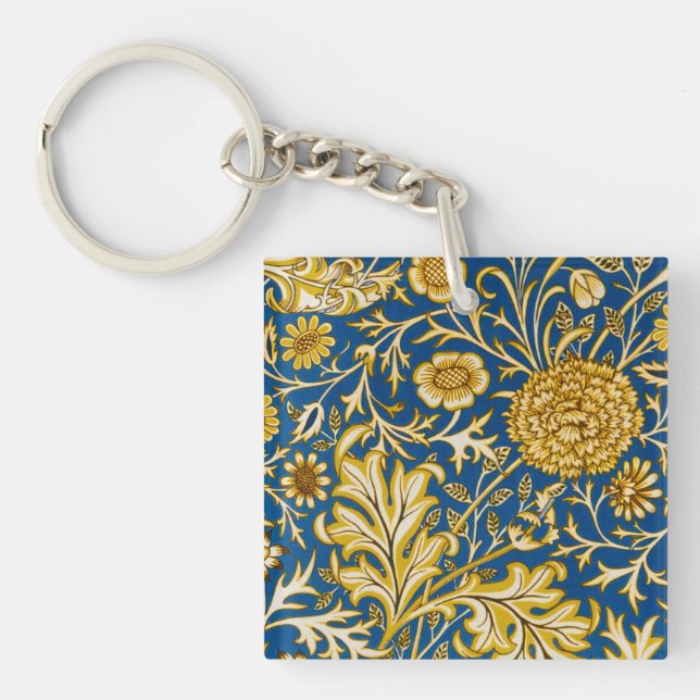 Vintage William Morris Cherwell Blå Blommig Konst (Framsidan)