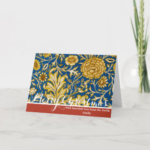 Vintage William Morris Cherwell Blå Blommig Konst Helgkort