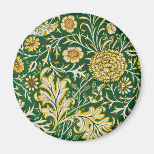 Vintage William Morris Cherwell Grön Blommig Konst Magnet