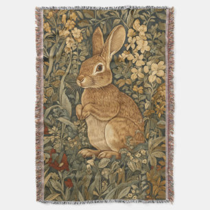 Vintage William Morris Cottage Core Kanin Filt