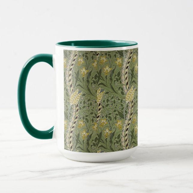 Vintage William Morris Daffodil Blommigt Gult Mugg (Vänster)