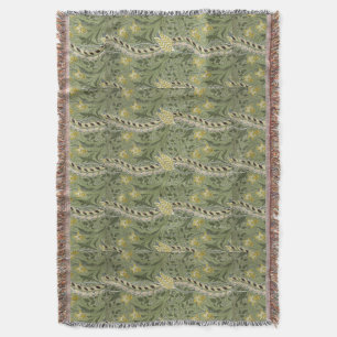 Vintage William Morris Daffodil Flowers Gult   Filt