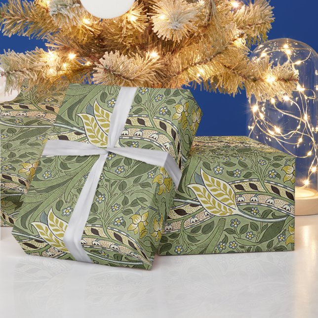 Vintage William Morris Daffodil Flowers Gult Presentpapper (Helgdagar)