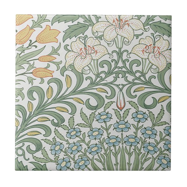 Vintage William Morris Garden Kakelplatta (Framsidan)