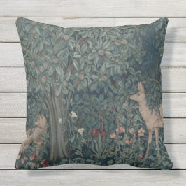 Vintage William Morris Greenery Forest Animals Kudde