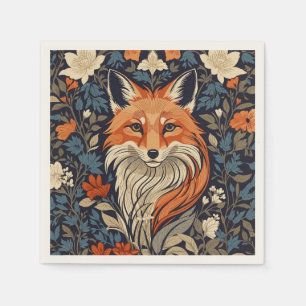 Vintage William Morris Inspired Blommigt Red Fox Pappersservett