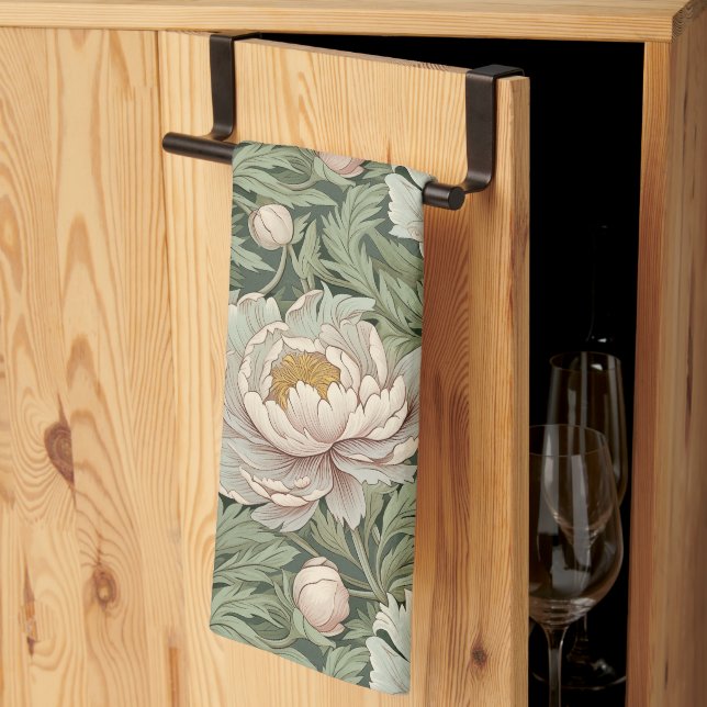 Vintage William Morris Inspired Kitchen Towels Kökshandduk (Thirds Fold)
