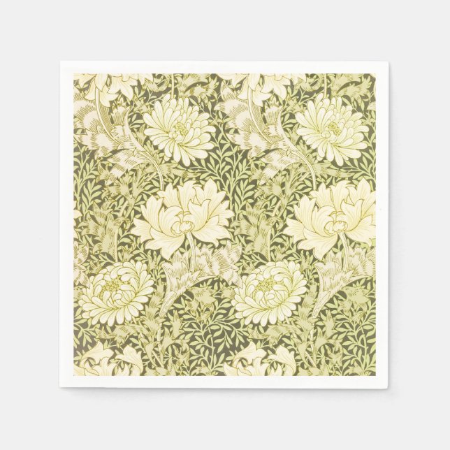 Vintage William Morris Krysantemum Mönster Pappersservett (Framsidan)