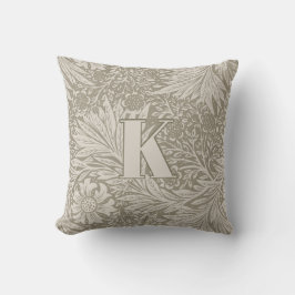 Vintage William Morris Marigold Mönster Monogram Kudde