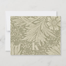 Vintage William Morris Marigold Mönster Note Card Anteckningskort