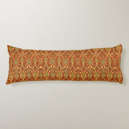 Vintage William Morris Mönster Red Turquise Guld Kroppskudde