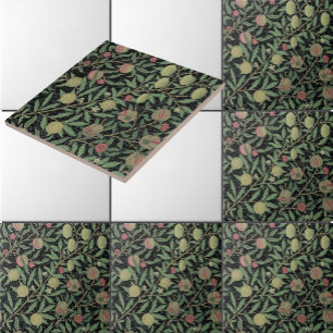 Vintage William Morris Pomegranates Fruit Mönster Kakelplatta