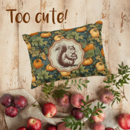 Vintage William Morris Pumpkins med Squirrel Prydnadskudde