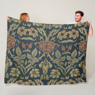 Vintage William Morris Ro och Lily Fleecefilt