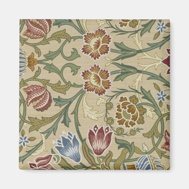 Vintage William Morris Rosa Blue Brocade Magnet (Framsidan)