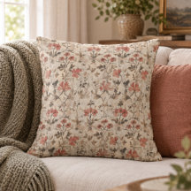 Vintage William Morris Rost Färg Vattenfärg Blommi
